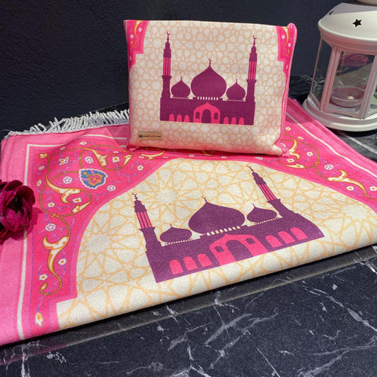 Prayer Mats with Pouch for Kids - Pink